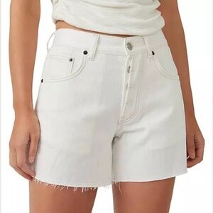 Free People White Ivy Mid Rise Shorts Size 31